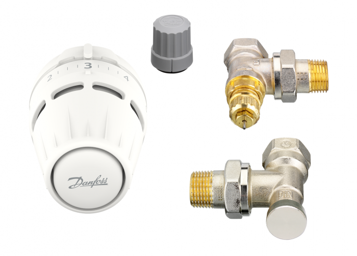Комплект термостатичний Danfoss Regus RA + RA-FN + RLV-S бокове підкл, 1/2" кутовий