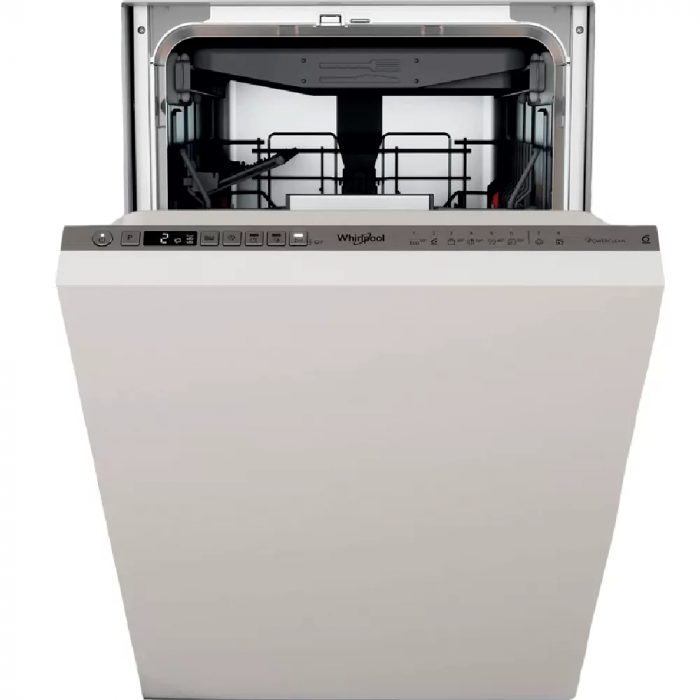 Посудомийна машина Whirlpool вбудована, 10компл., D, 45см, дисплей, інвертор, 3й кошик, білий