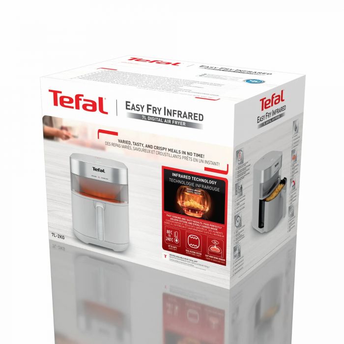 Мультипіч Tefal Easy Fry Infrared, 1850Вт, чаша-7л, сенсорне керув., 8 програм, з віконцем, пластик, світло-сірий