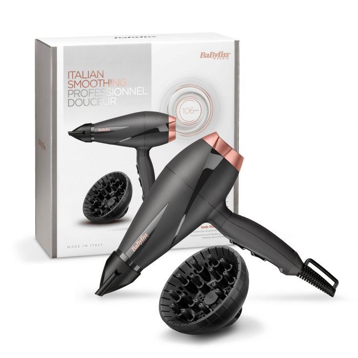 Фен Babyliss AC motor Smooth Pro, 2100Вт, 2 режими, дифузор, хол. обдув, чорний