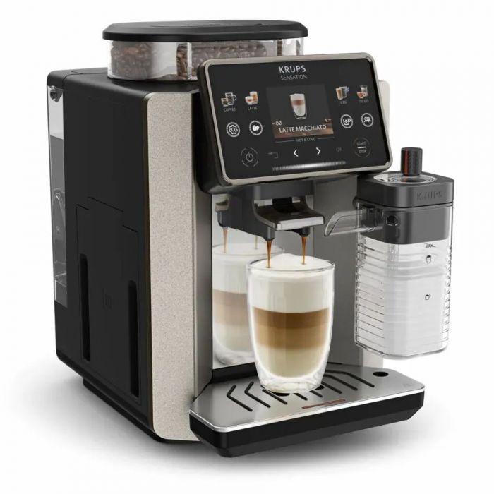 Кавомашина Krups Sensation Elite Hot&Cold, 1.7 л, зерно, автомат.капучинатор, дисплей, авторецептів - 24, сенcор.керування, сріблястий-чорний
