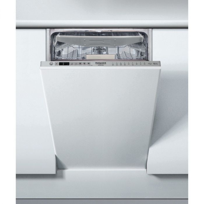 Посудомийна машина Hotpoint вбудована, 10компл., E, 45см, дисплей, 3й кошик, білий