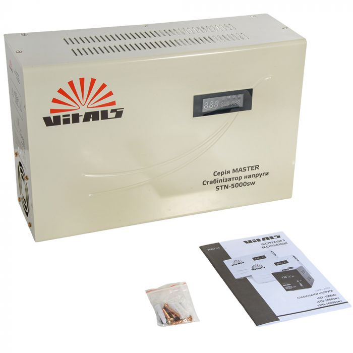 Стабілізатор напруги Vitals Master STN-5000sw 3000Вт 5000ВА 100-260В однофазний 15кг