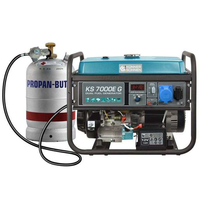 Генератор газобензиновий Konner&Sohnen KS 7000E G LPG, 230В, 5.5кВт, електростартер, 77.2кг
