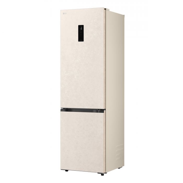 Холодильник LG з нижн. мороз., 203x60х68, холод.відд.-262л, мороз.відд.-113л, 2дв., E, NF, інв., диспл зовн., Fresh Сonverter, Metal Fresh, бежевий