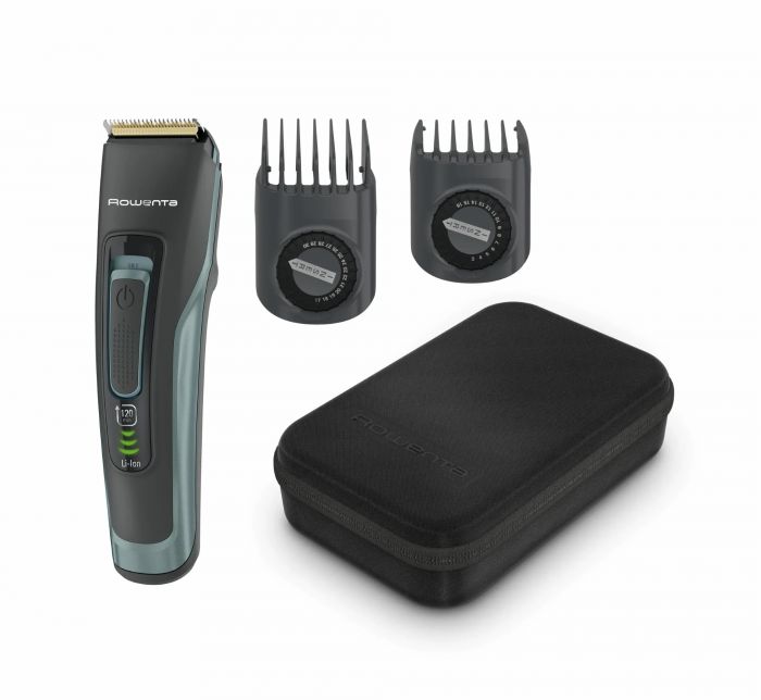 Машинка для стрижки Rowenta Advancer, для бороди, вусів, голови, мережа+акум., роторний мотор, насадок-2, кейс, титан.напил., темно-зелений