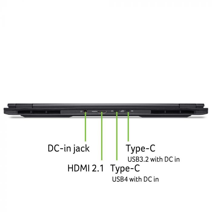 Ноутбук Acer Nitro 16S AN16S-61 16" WUXGA IPS, AMD R9-365, 32GB, F1TB, NVD5060-8, Lin, чорний