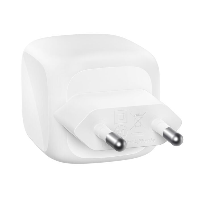 Зарядний пристрій мережевий Belkin 50Вт 2хUSB-С GAN PD PPS, білий