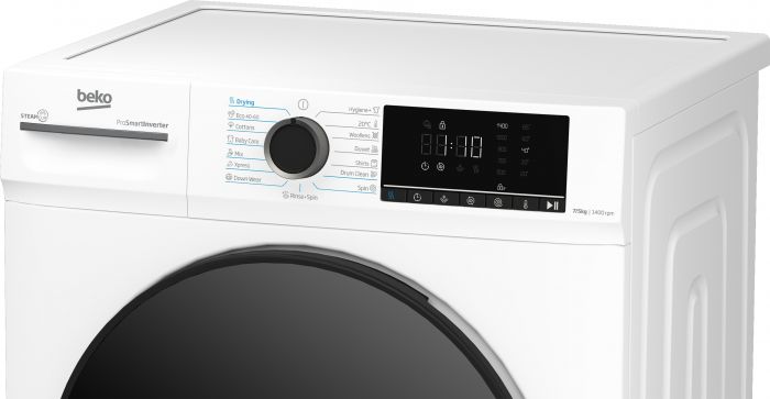 Прально-сушильна машина Beko фронтальна, 7(5)кг, 1400, D, 52см, дисплей, інвертор, пара, білий