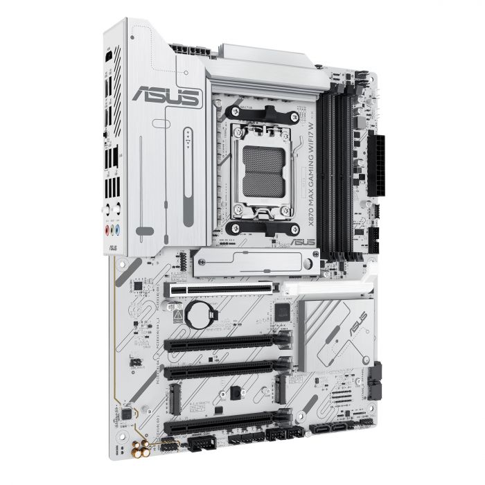 Материнcька плата ASUS X870 MAX GAMING WIFI7 W sAM5 X870 4xDDR5 M.2 HDMI USB Type-C Wi-Fi BT ATX білий