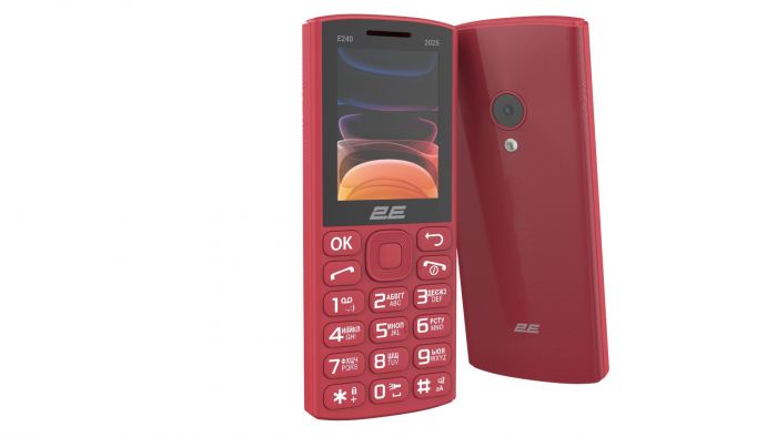 Мобільний телефон 2E E240 2025 2.4" 2SIM, 1400мА•год, червоний