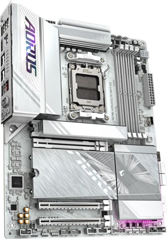 Материнська плата GIGABYTE X870E AORUS ELITE WIFI7 ICE sAM5 X870 4xDDR5 M.2 Wi-Fi BT HDMI Typc-C ATX Біла