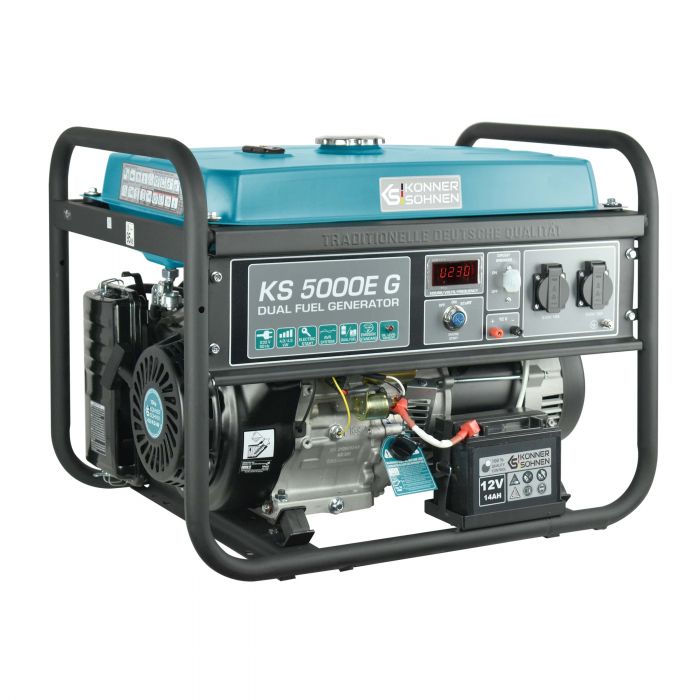 Генератор газобензиновий Konner&Sohnen KS 5000E G, 230В, 4.5кВт, електростартер, 77.0кг