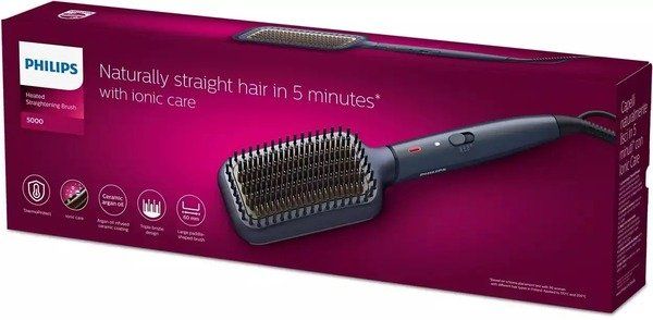 Щітка-випрямляч Philips Series 5000, темп.режимів-3, 150-200С, кераміка, синій