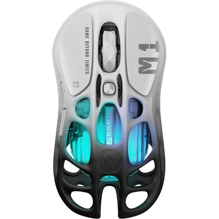 Миша GravaStar Mercury M1 Pro, BT/WL/USB-A, RGB, чорно-білий