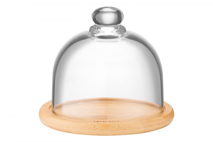 Блюдо з кришкою ARDESTO, 12см, бамбук, скло, прозорий