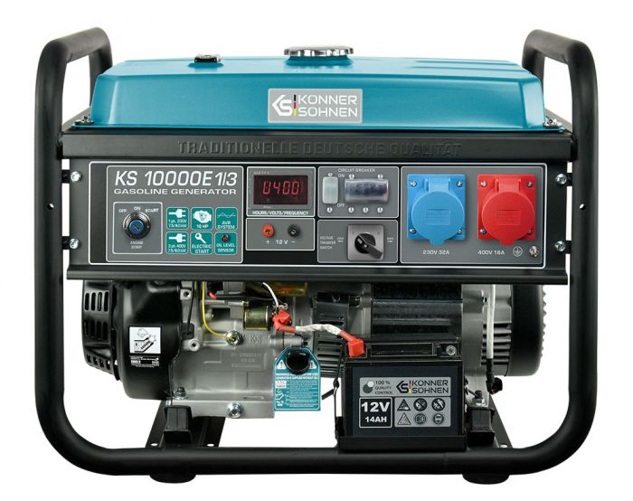 Генератор бензиновий Konner&Sohnen KS 10000E 1/3, 230/400В, 8.0кВт, електростартер, 88кг