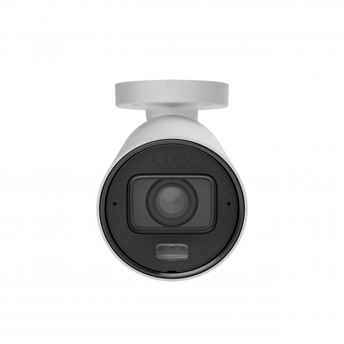 IP-камера дротова Ajax BulletCam HLVF 8 MP White, 2.8–12 мм, PoE, True WDR, IP67, ІЧ 60 м, LED 40 м, аудіо, кут огляду 31° до 111°, вулична, біла, 126279.217.WH1