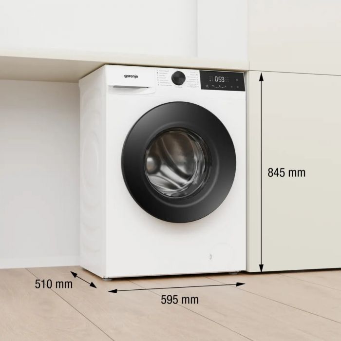 Прально-сушильна машина Gorenje фронтальна, 8(5)кг, 1400, A+, 51см, дисплей, пара, інвертор, білий