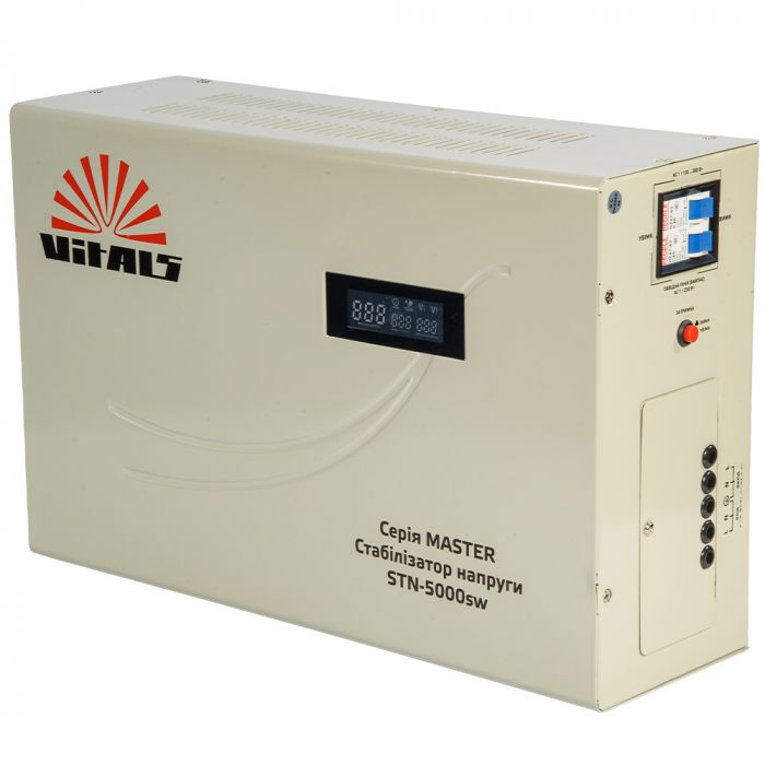 Стабілізатор напруги Vitals Master STN-5000sw 3000Вт 5000ВА 100-260В однофазний 15кг