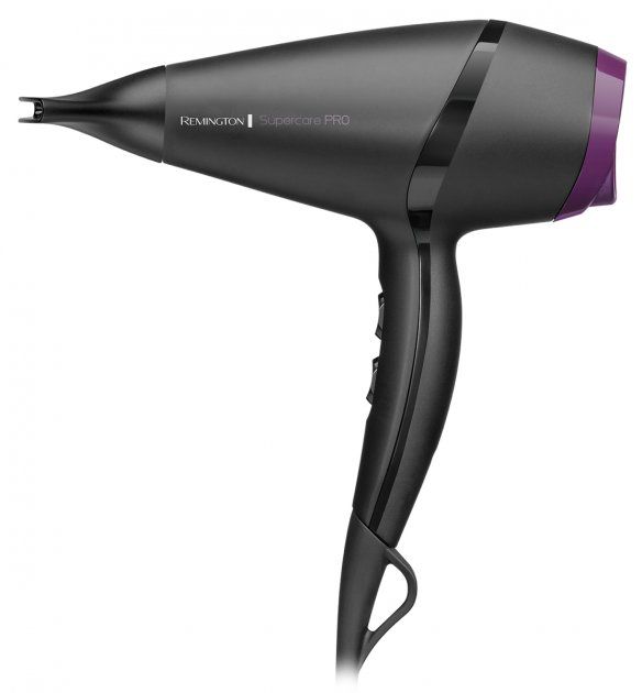 Фен Remington Supercare PRO 2100 AC motor, 2100Вт, 3 режими, іоніз-я, хол. обдув, чорний