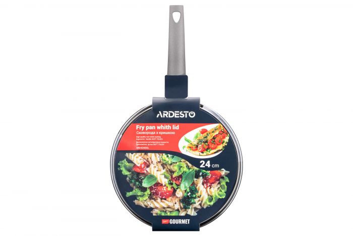 Сковорода глибока з кришкою ARDESTO Gemini Gourmet Apulia, 24см, алюміній, сірий