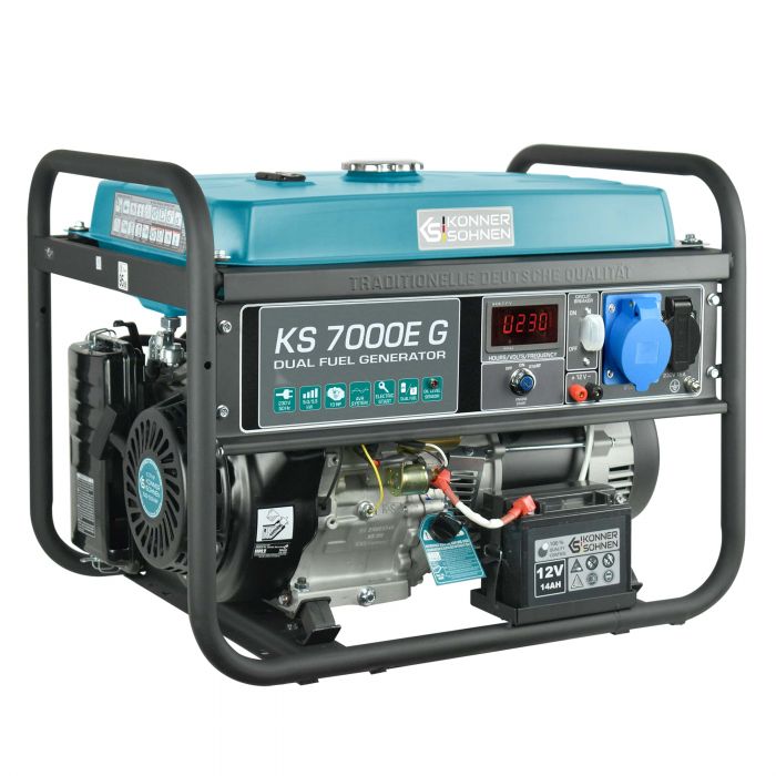 Генератор газобензиновий Konner&Sohnen KS 7000E G LPG, 230В, 5.5кВт, електростартер, 77.2кг
