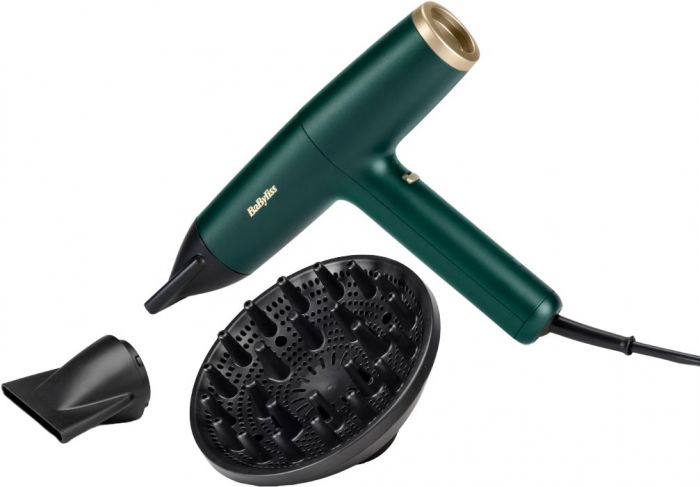 Фен Babyliss Air Power Pro, 1700Вт, 3 режими, дифузор, іоніз-я, хол. обдув, зелений