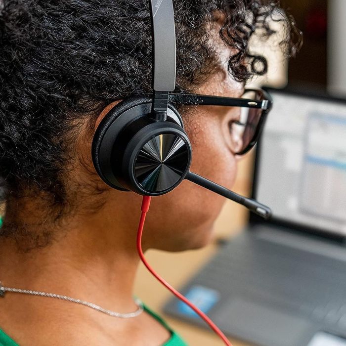 Гарнітура комп'ютерна стерео On-ear Poly Blackwire 8225-M, USB-A, USB-C, всеспрямований, ANC, Acoustic Fence, Microsoft Teams, чорний
