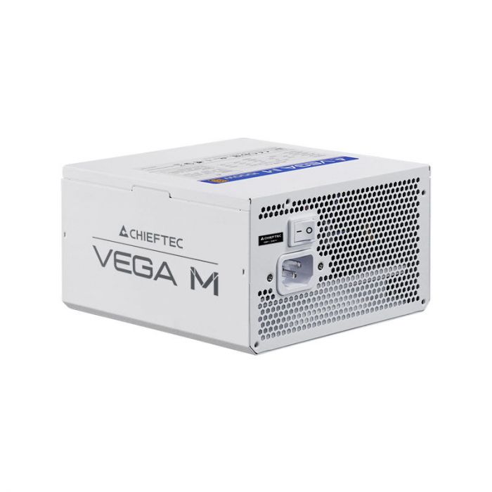 Блок живлення CHIEFTEC Vega M  (750W), >90%, 80+ Gold, 135мм FDB, 1xMB 24pin(20+4), 2xCPU 8pin(4+4), 3xMolex, 6xSATA, 4xPCIe 8pin(6+2), 1xPCIe GEN5 16pin, Fully Modular, White