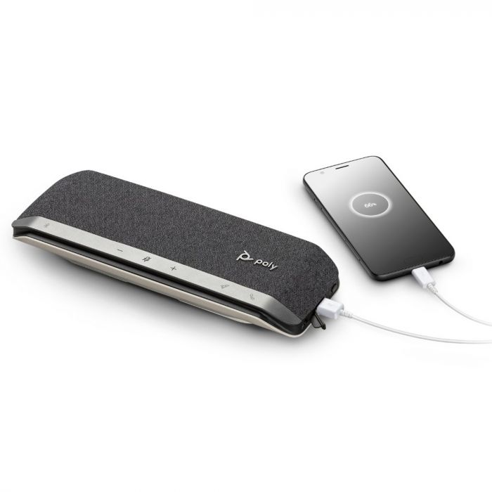 Спікерфон Poly Sync 40-M, сертифікат Microsoft Teams, 3 x Bi-Mic, радіус 2,5 м, USB-A, USB-C, Bluetooth, сірий