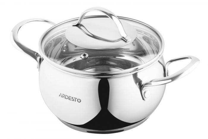 Каструля зі скляною кришкою ARDESTO Gemini Liguria, 2.2л, нержавіюча сталь