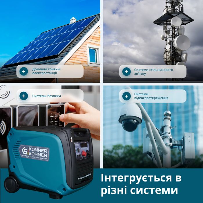Генератор постійного струму бензиновий Konner&Sohnen KS 48VS-DC 3.3кВт 50-55В 60А електростартер 38.5кг