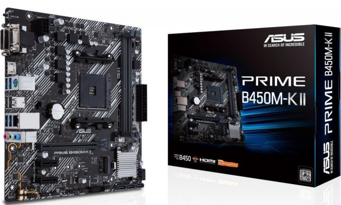 Материнcька плата ASUS PRIME B450M-K II sAM4 B450 2xDDR4 HDMI DVI D-Sub mATX