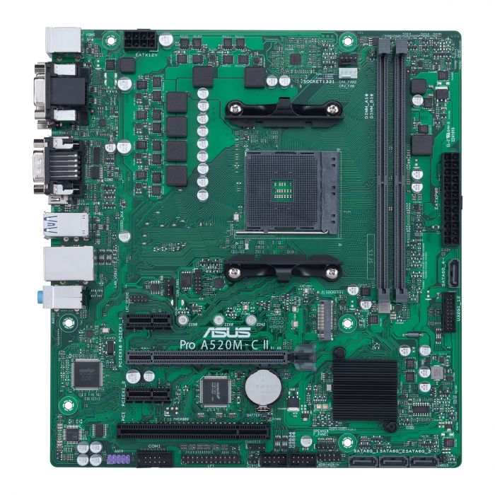Материнcька плата ASUS PRO A520M-C II/CSM sAM4 A520 2xDDR4 HDMI D-Sub DP DVI mATX