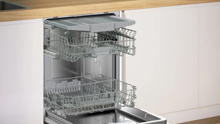 Посудомийна машина Bosch вбудована, 13компл., E, 60см, дисплей, 3-й кошик, білий
