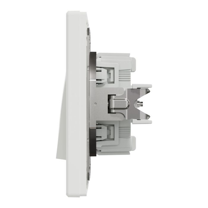 Перемикач 2-клавішний Schneider Electric, Asfora (білий, самозажимний)