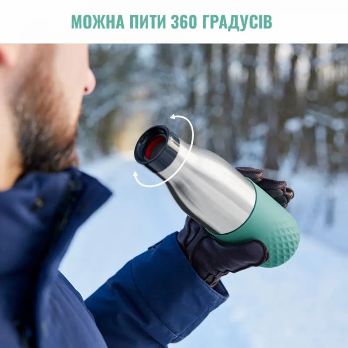 Термопляшка Tefal Bludrop, 500мл, нержавіюча сталь, пластик, зелений
