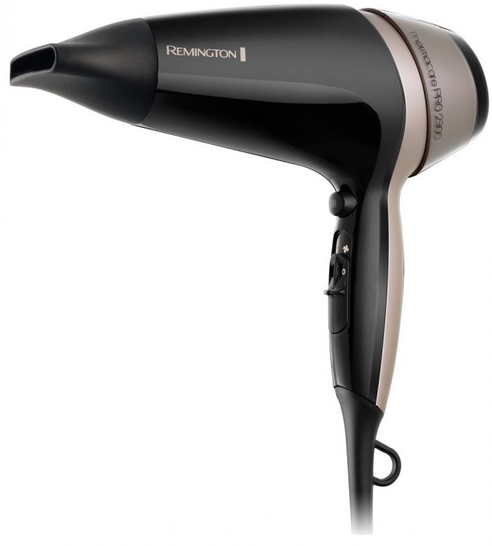 Фен Remington Thermacare Pro, 2100Вт, 3 режими, дифузор,турмалінова  іоніз-я, хол. обдув, чорно-коричневий