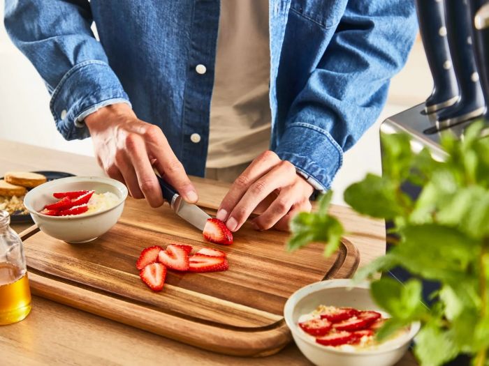 Набір ножів Tefal EverSharp Pro, з блоком, 6предметів, нержавіюча сталь, синій