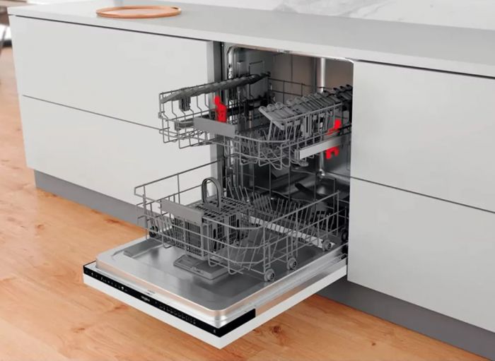 Посудомийна машина Whirlpool вбудована, 14компл., D, 60см, дисплей, інвертор, білий