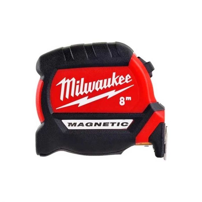 Рулетка Milwaukee Premium, 8мх27мм, з фіксатором змотування, АБС-пластик, магніт
