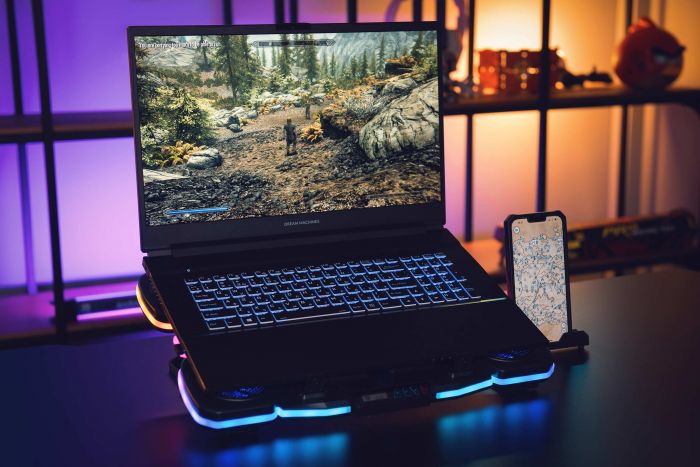 Підставка для ноутбука 2E GAMING CPG-011, до 17.3", 1xUSB-A, 1xUSB-C, LCD, RGB, чорний
