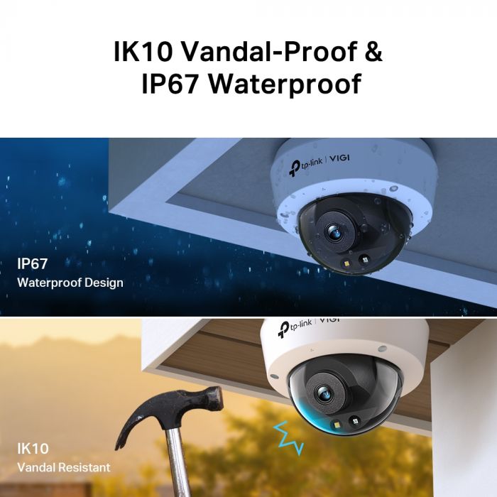 IP-Камера TP-LINK VIGI C240-4, PoE, 4Мп, 4  мм, H265+, IP66, Turret, кольорове нічне бачення, внутрішня