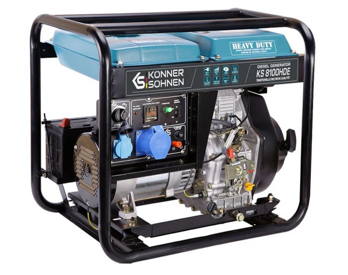 Генератор дизельний Konner&Sohnen KS 8100HDE (EURO V), 230В, 6.5кВт, електростартер, 117кг