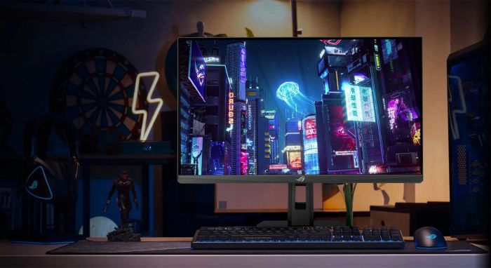 Монітор Asus 27" ROG Strix XG27UCMG HDMI, DP, USB-C, 2xUSB, IPS, 3840x2160, 240Hz, 0.3ms, DCI-P3 95%, G-SYNC, FreeSync, Pivot, HDR400