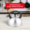 Чайник зі свистком Tefal Duetto+, 2.5л, нержавіюча сталь, сталевий, чорний