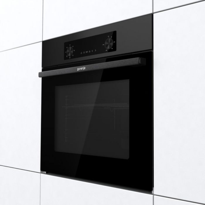 Духова шафа Gorenje електрична, 61л, A+, дисплей, конвекція, чорний 
