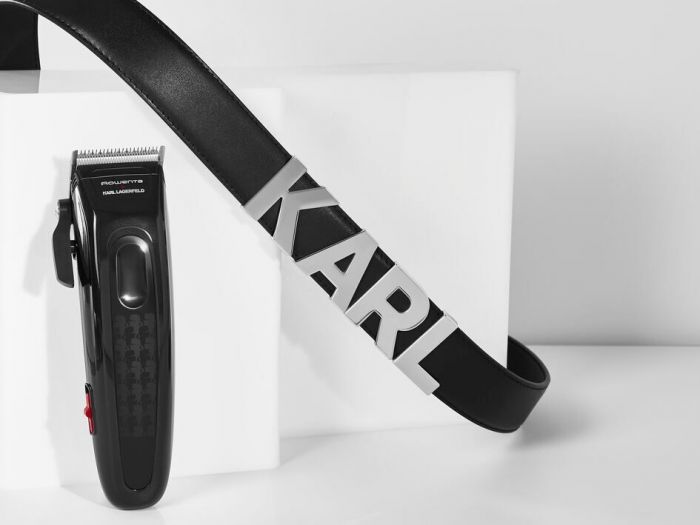 Машинка для стрижки Rowenta Karl Lagerfeld Perfect Line, мережа+акум., роторний мотор, насадок-6, сталь, чорний