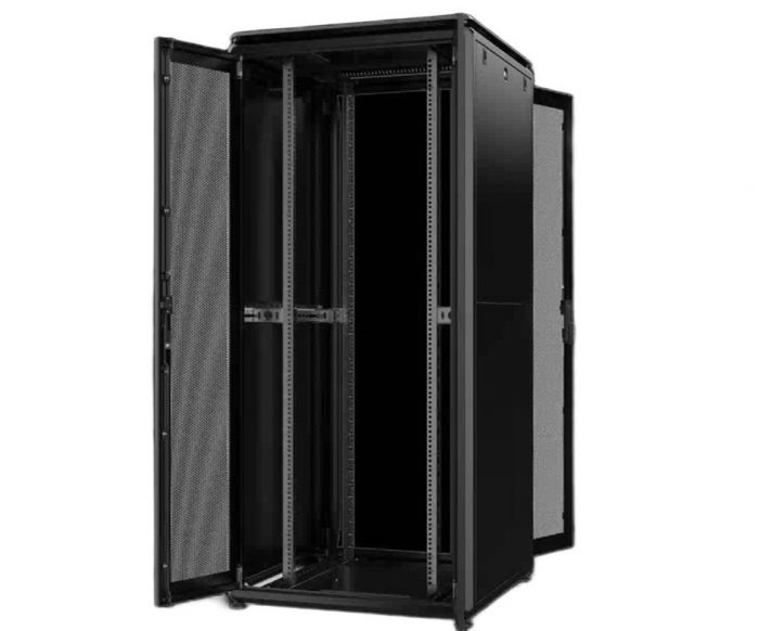 Шафа MIRSAN 19", 46U, GTN, перфоровані двері, 800x1000 мм, максимально 1000 кг, чорна